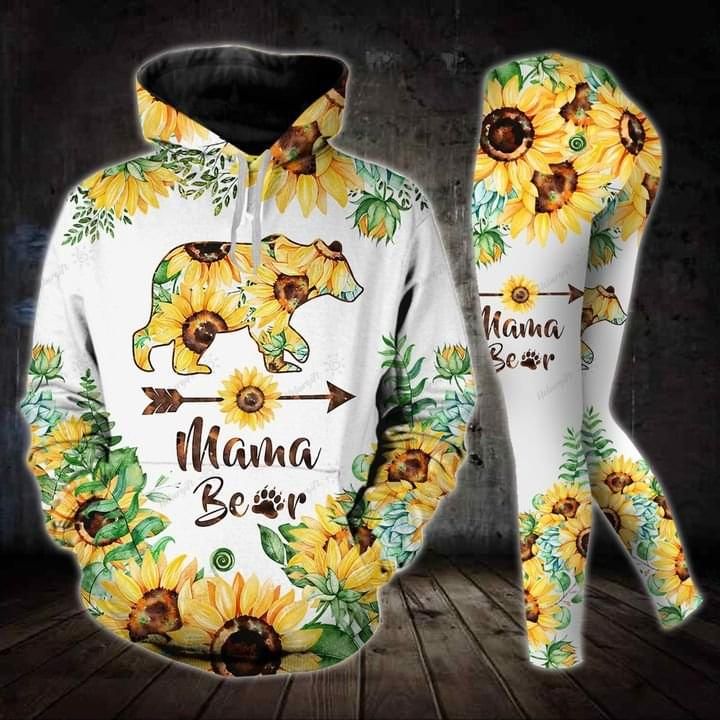 Sunflower Mama Bear Hoodie And Legging PAN3DSET0036