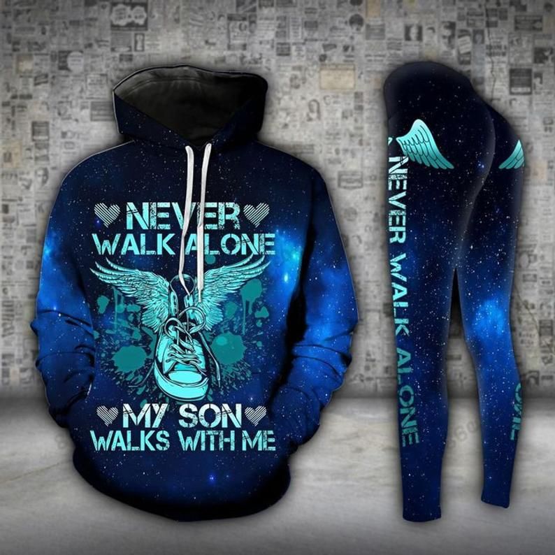 Never Walk Alone My Son Walks With Me Memorial Hoodie And Legging PAN3DSET0213