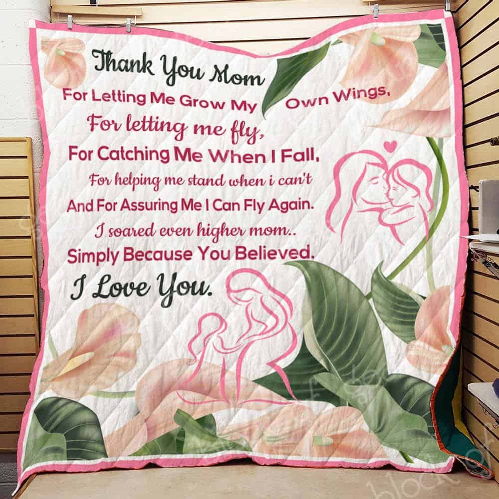 Thank You Mom From Daughter Mother's Day Gift Quilt
