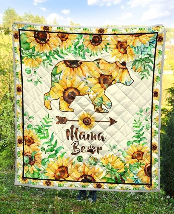 Sunflower Mama Bear Mother's Day Gift Quilt