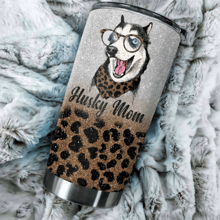 Husky Mom Dog Leopard Mother's Day Gift Tumbler