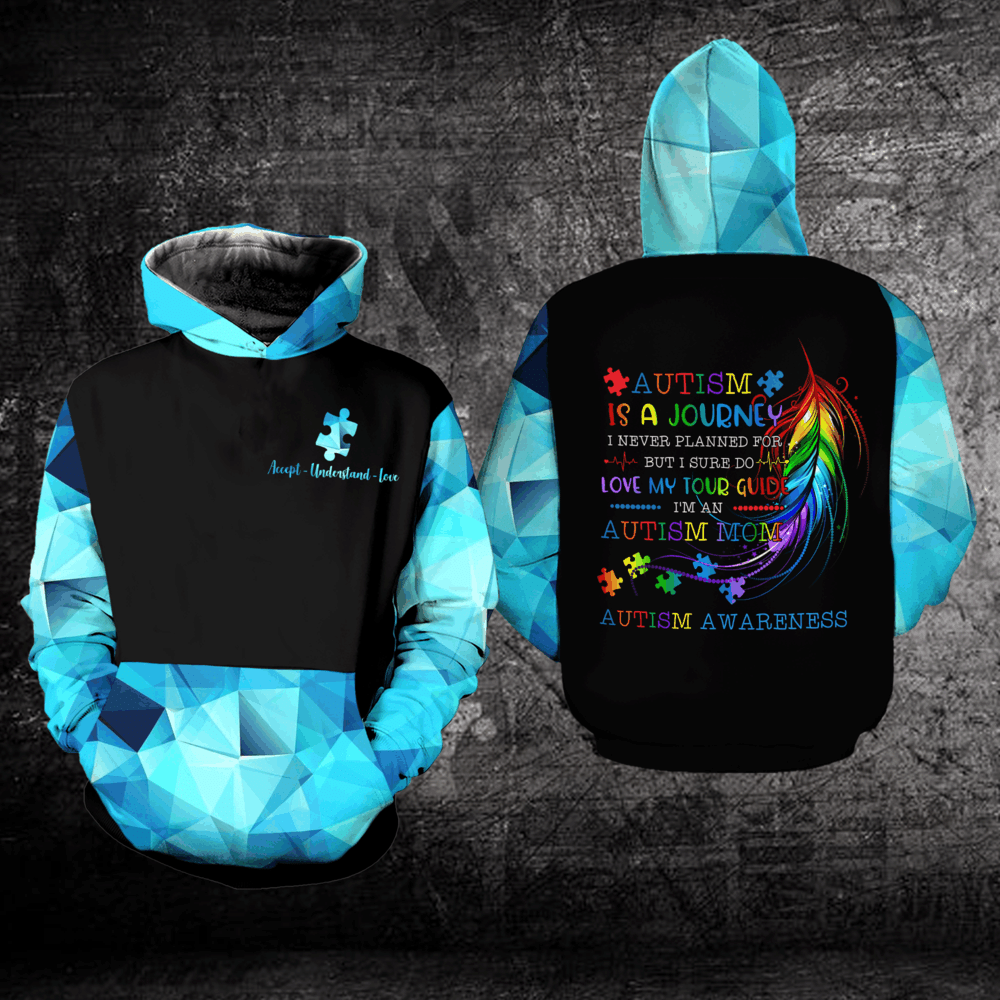 Accept Understand Love Autism Mom Mother's Day Gift 3D Hoodie PAN3HD0004
