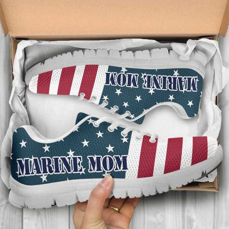Marine Mom American Flag Mother's Day Gift Sneaker Shoes PANSNE0037