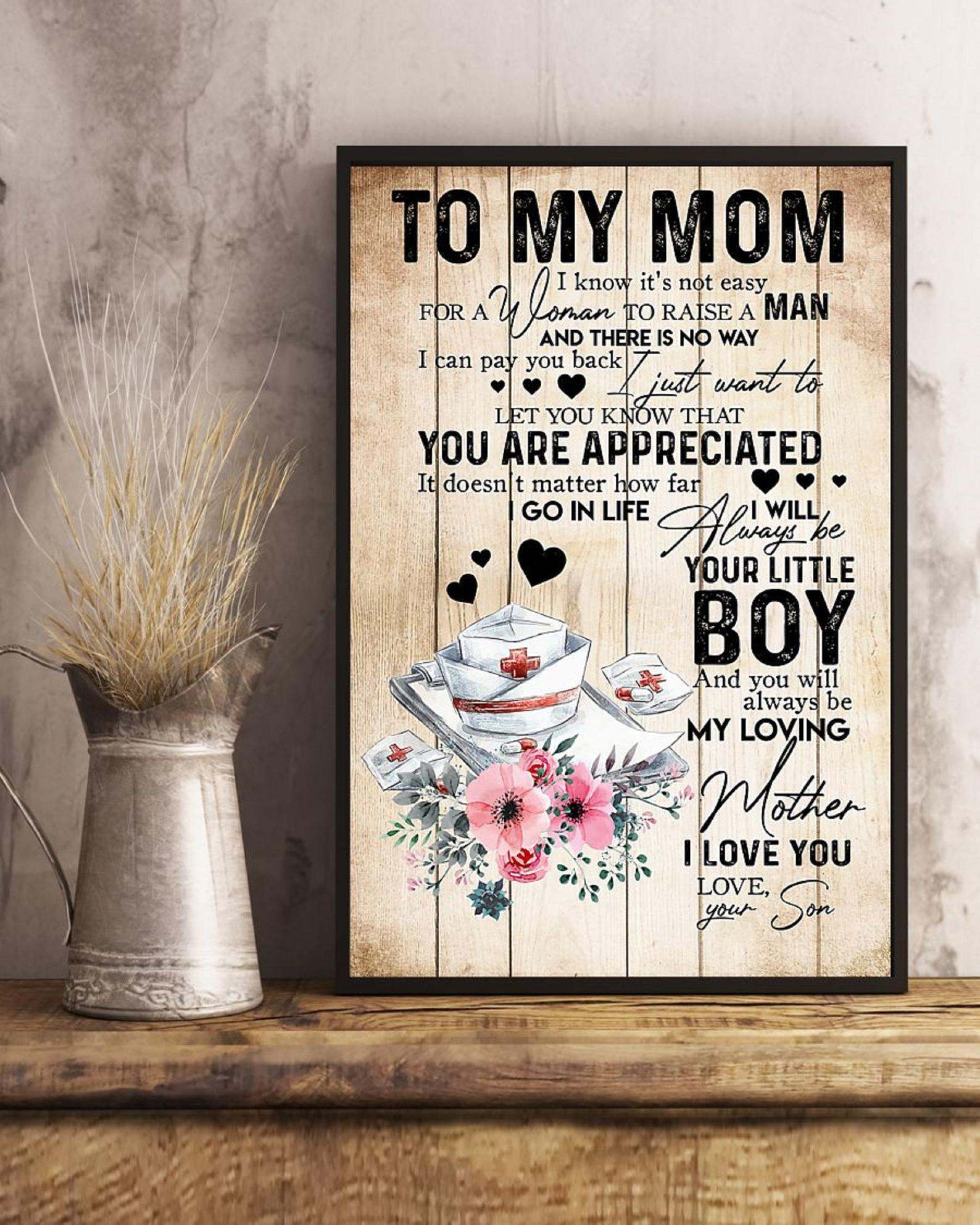 Mother's Day Gift For Nurse To My Mom From Son Poster Prints