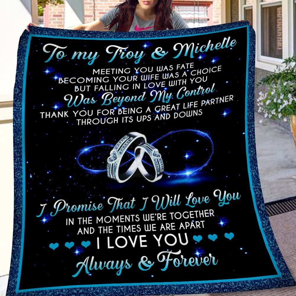 Personalized Gift For Couple Fleece Blanket I Promise I Will Love You Forever Always PAN