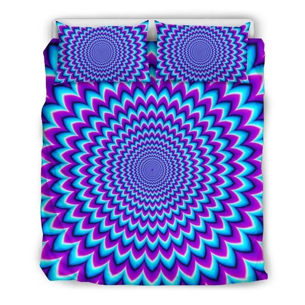 Blue Expansion Moving Optical Illusion Duvet Cover Bedding Set