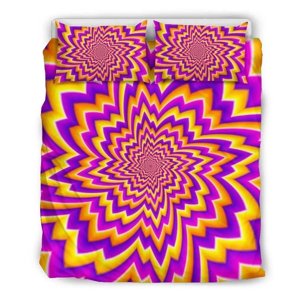 Yellow Expansion Moving Optical Illusion Duvet Cover Bedding Set