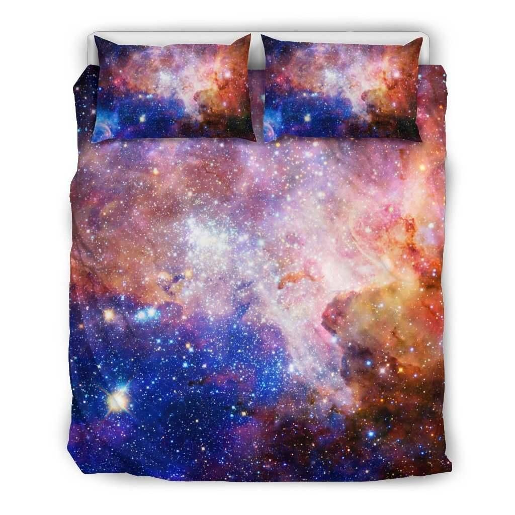 Light Stardust Galaxy Deep Space Print Duvet Cover Bedding Set