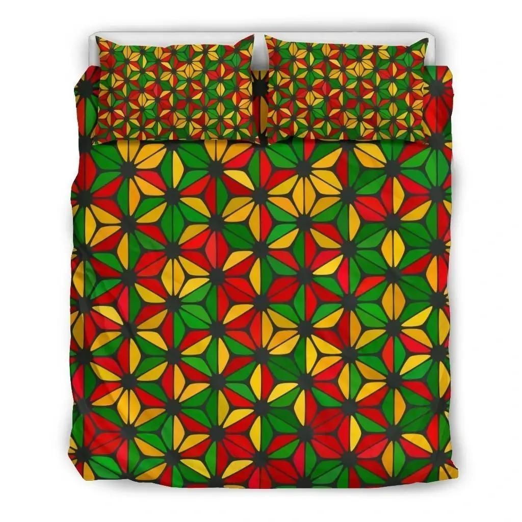 Geometric Reggae Pattern Print Duvet Cover Bedding Set