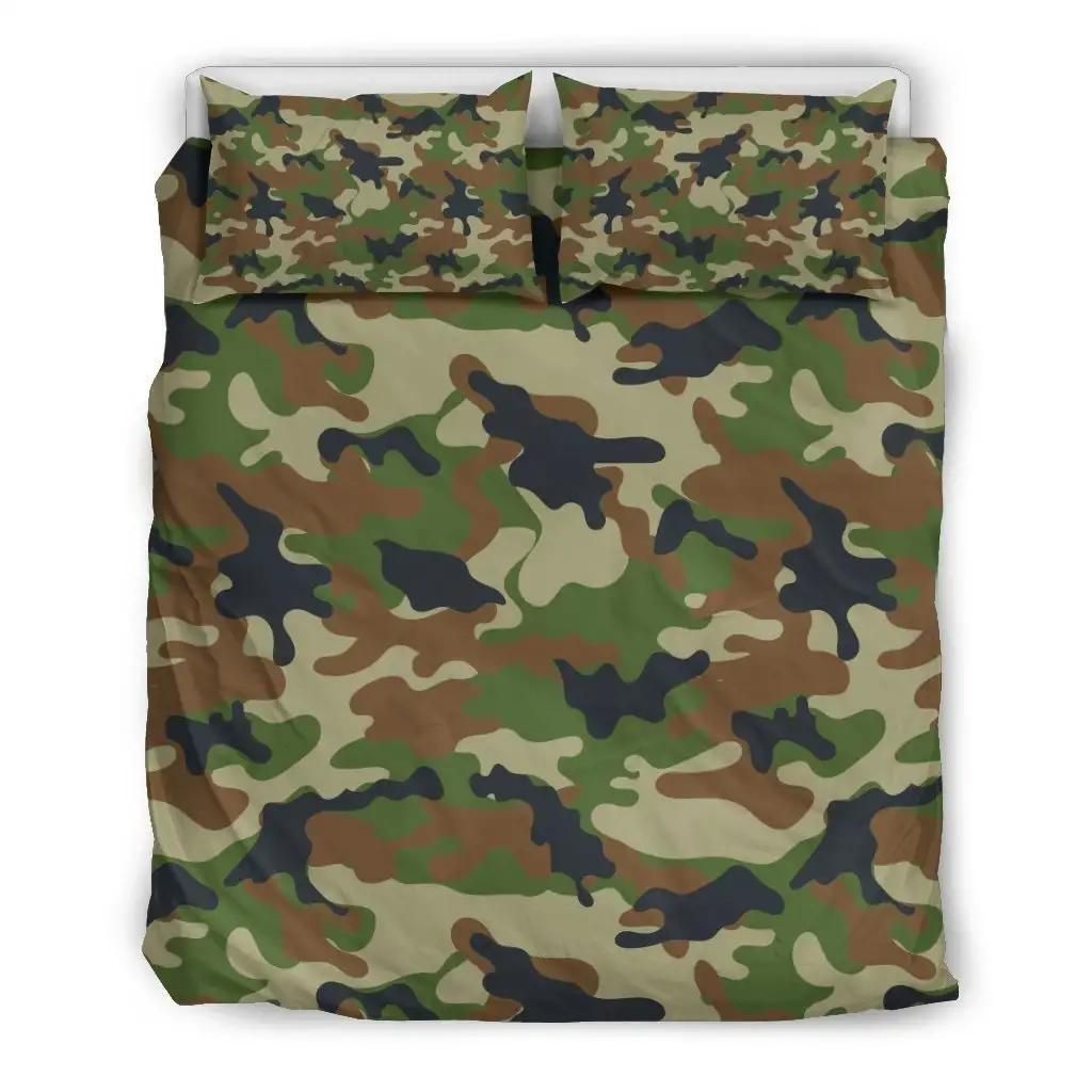 Military Green Camouflage Print Duvet Cover Bedding Set
