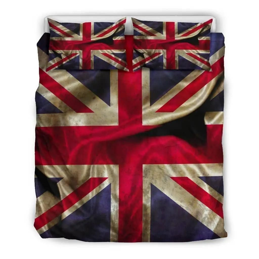 Wrinkled Union Jack British Flag Print Duvet Cover Bedding Set