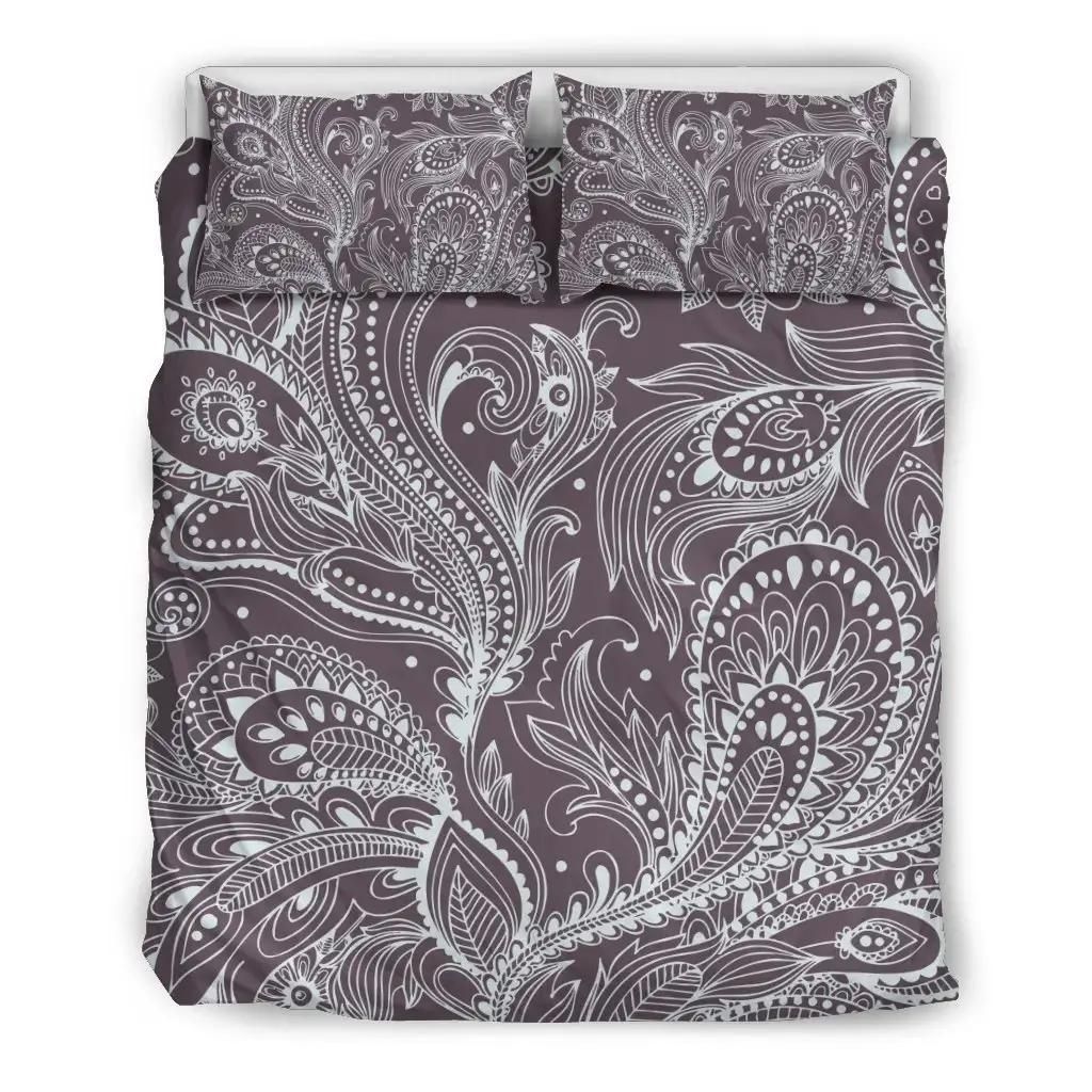 Umber Floral Bohemian Pattern Print Duvet Cover Bedding Set