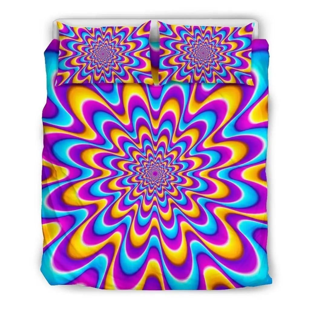 Splashing Colors Moving Optical Illusion Duvet Cover Bedding Set