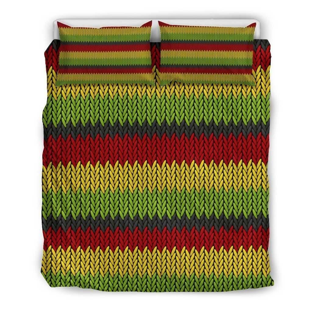 Knitted Style Reggae Pattern Print Duvet Cover Bedding Set