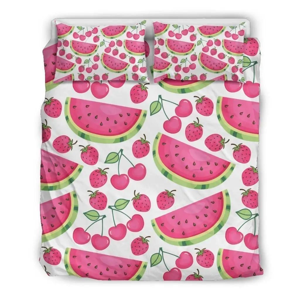 Cute Berry Watermelon Pattern Print Duvet Cover Bedding Set
