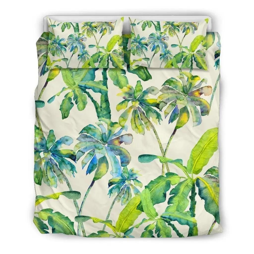 Palm Tree Banana Pattern Print Duvet Cover Bedding Set