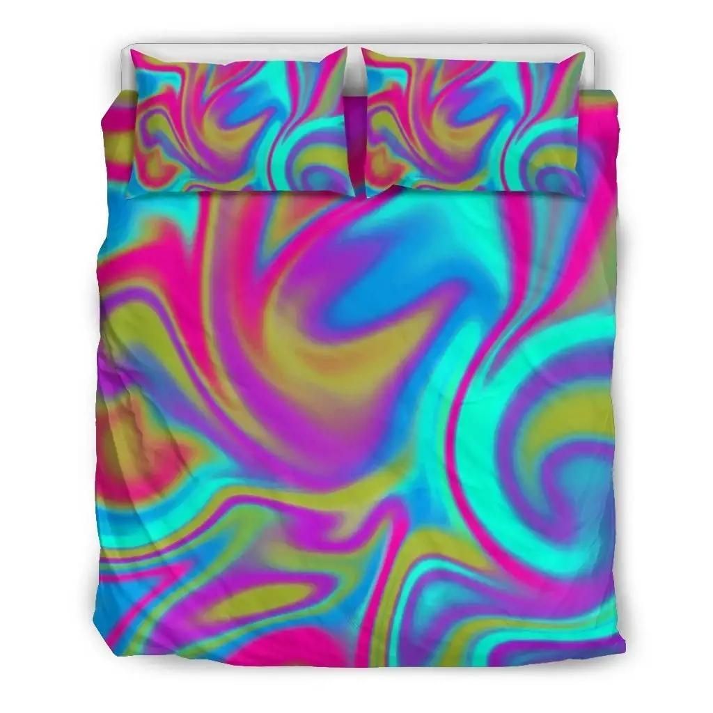 Neon Psychedelic Trippy Print Duvet Cover Bedding Set