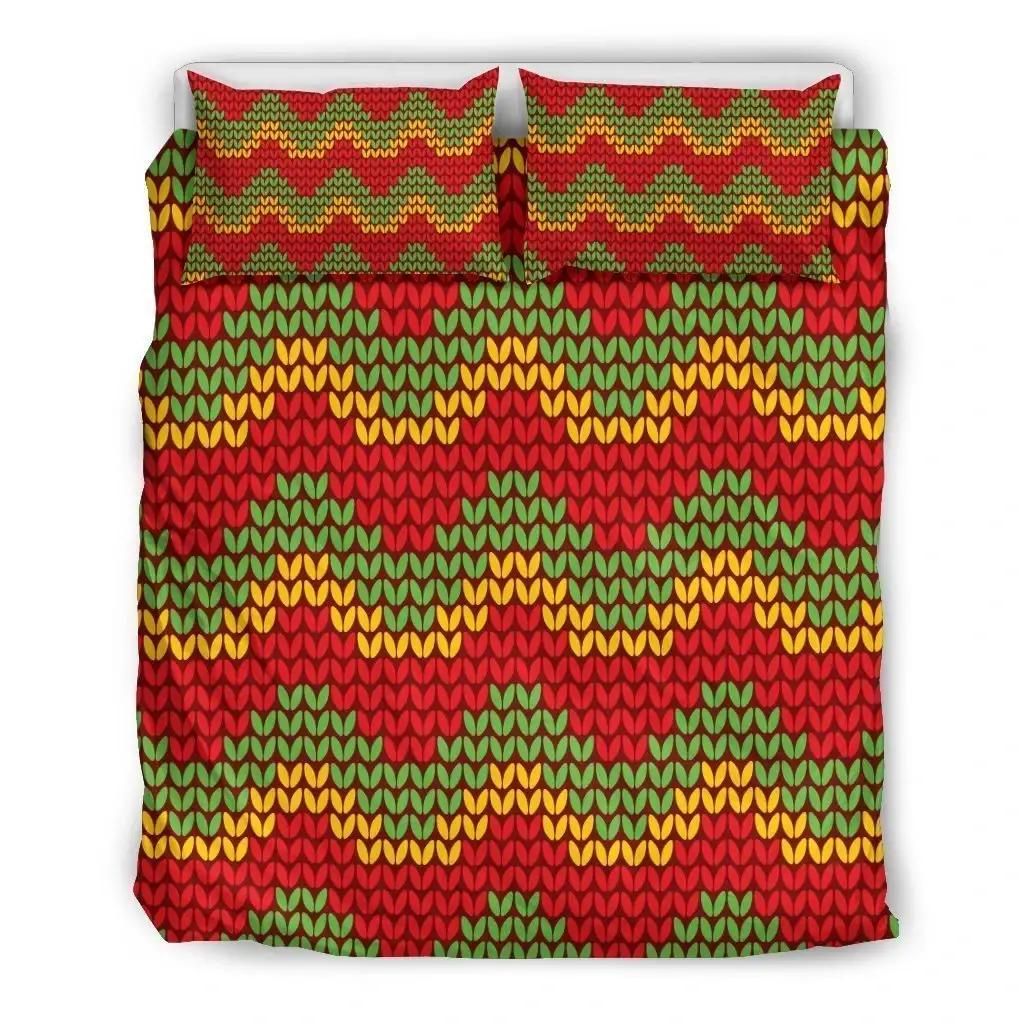 Knitted Reggae Pattern Print Duvet Cover Bedding Set