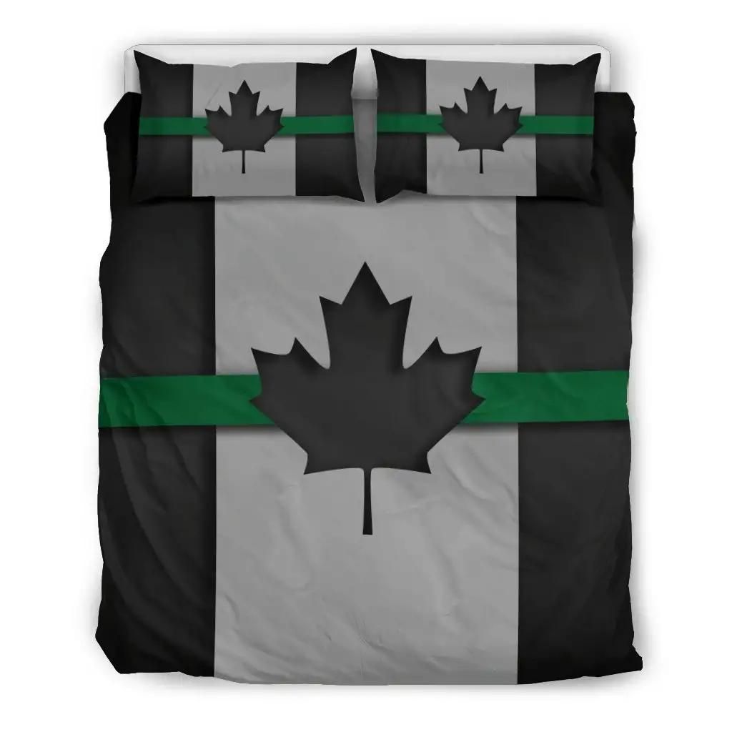 Thin Green Line Canada Duvet Cover Bedding Set
