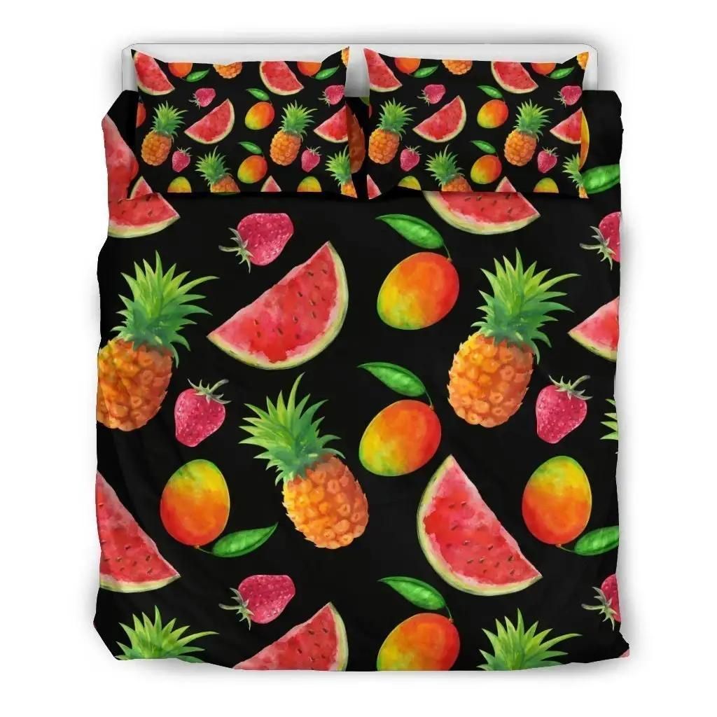 Mix Fruit Pineapple Pattern Print Duvet Cover Bedding Set