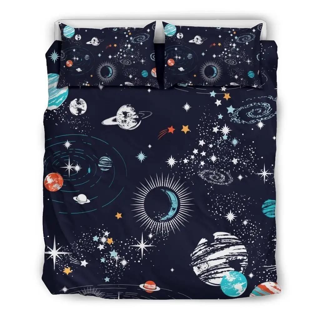 Universe Galaxy Outer Space Print Duvet Cover Bedding Set