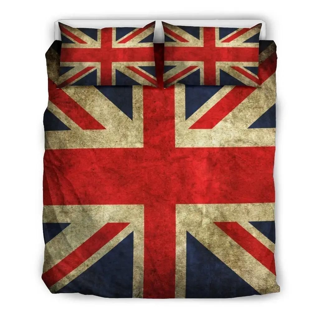 Old Union Jack British Flag Print Duvet Cover Bedding Set