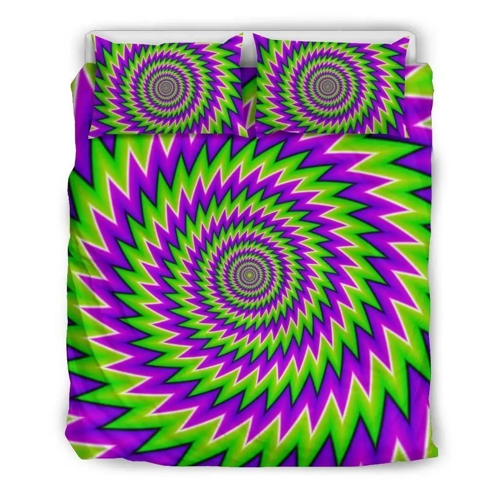 Green Spiral Moving Optical Illusion Duvet Cover Bedding Set
