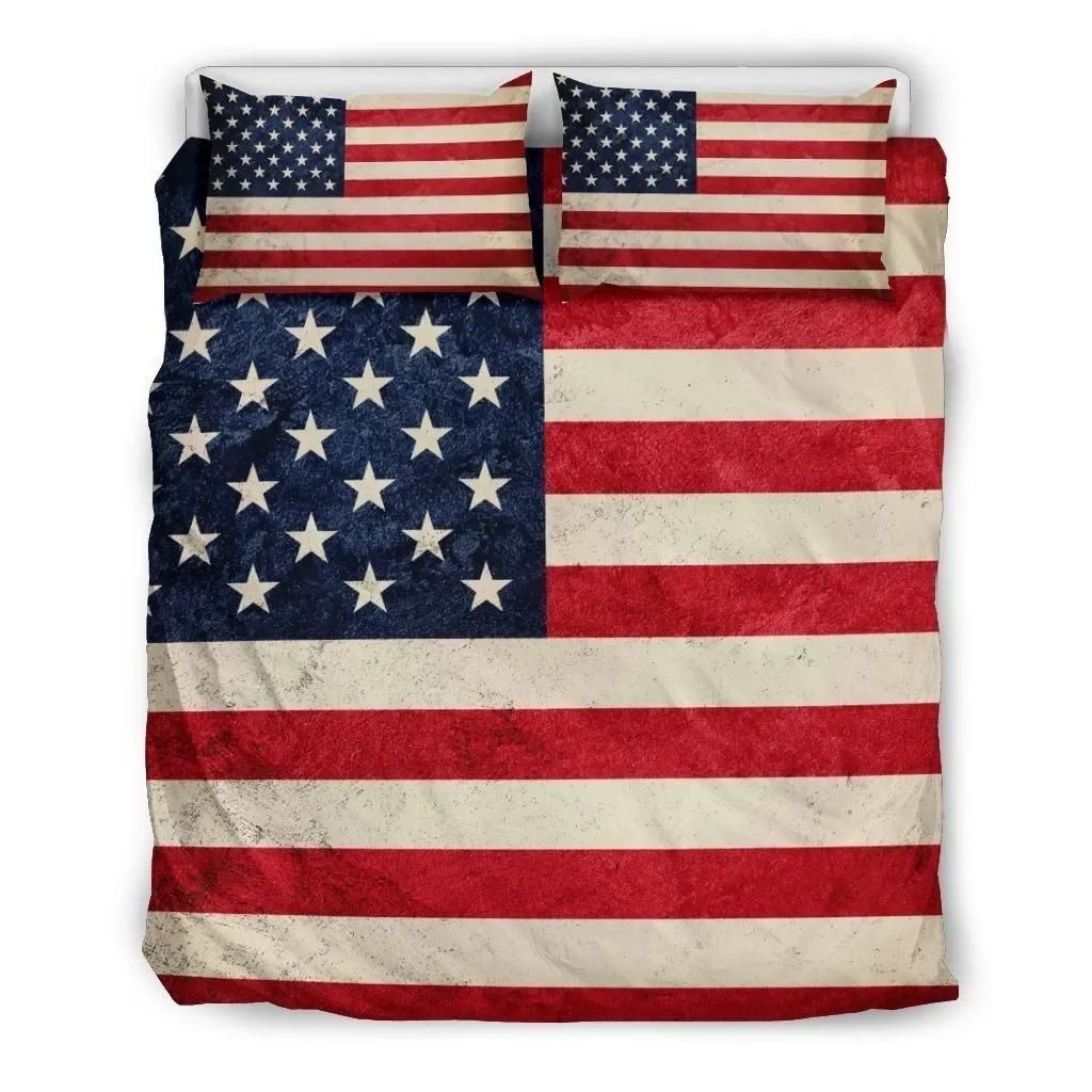 Rough American Flag Patriotic Duvet Cover Bedding Set