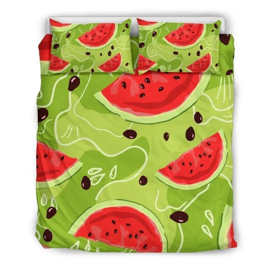 Yummy Watermelon Pieces Pattern Print Duvet Cover Bedding Set