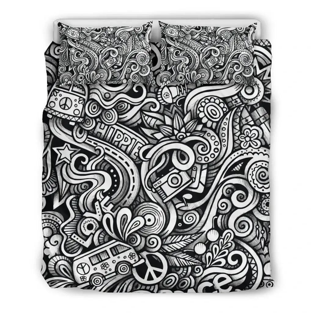 Graffiti Surfing Pattern Print Duvet Cover Bedding Set
