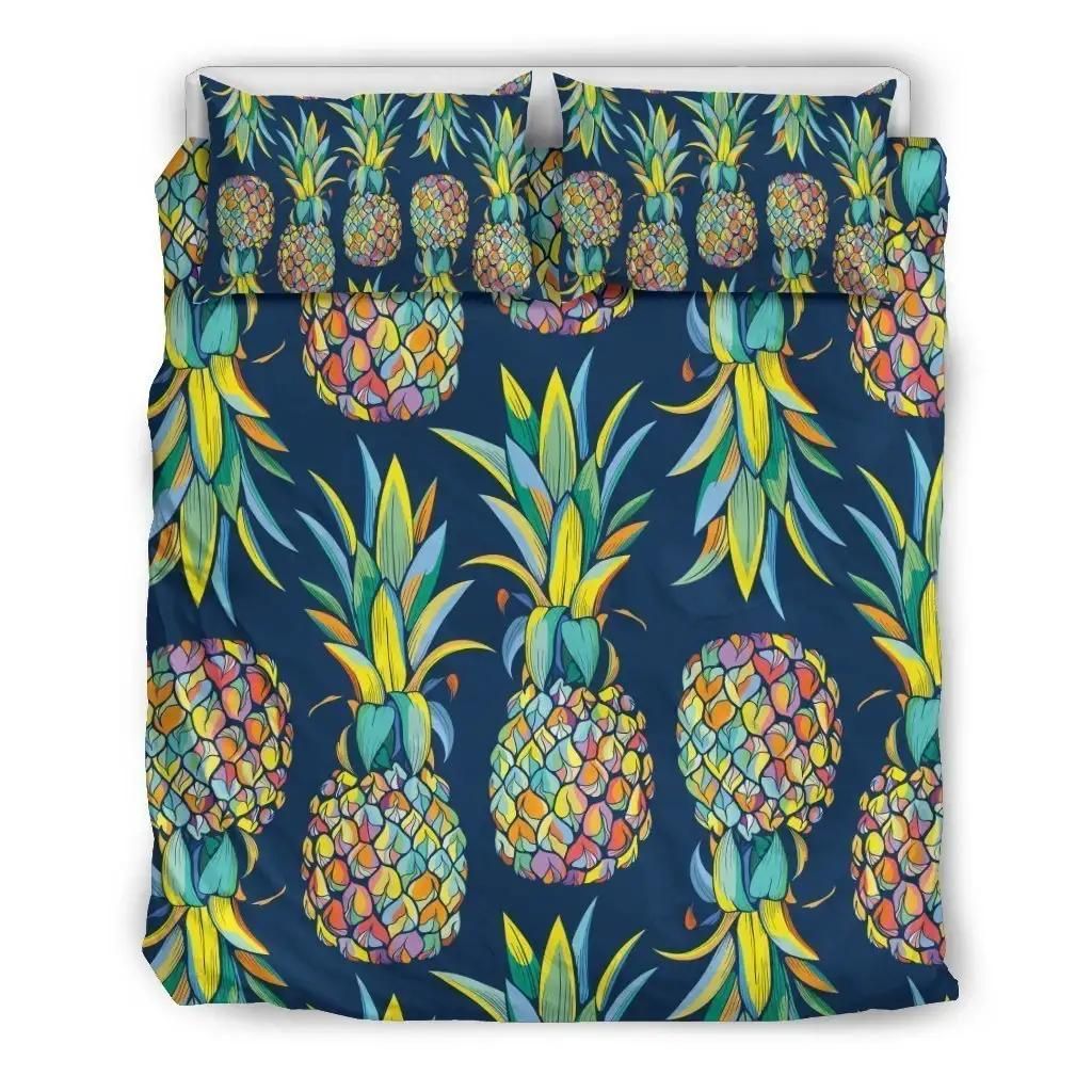 Colorful Pineapple Pattern Print Duvet Cover Bedding Set