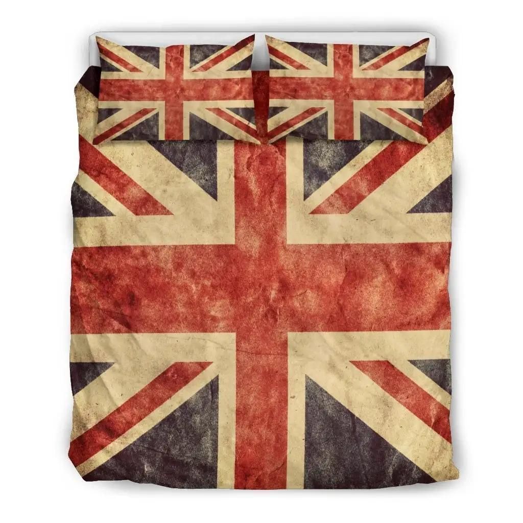 Retro Union Jack British Flag Print Duvet Cover Bedding Set