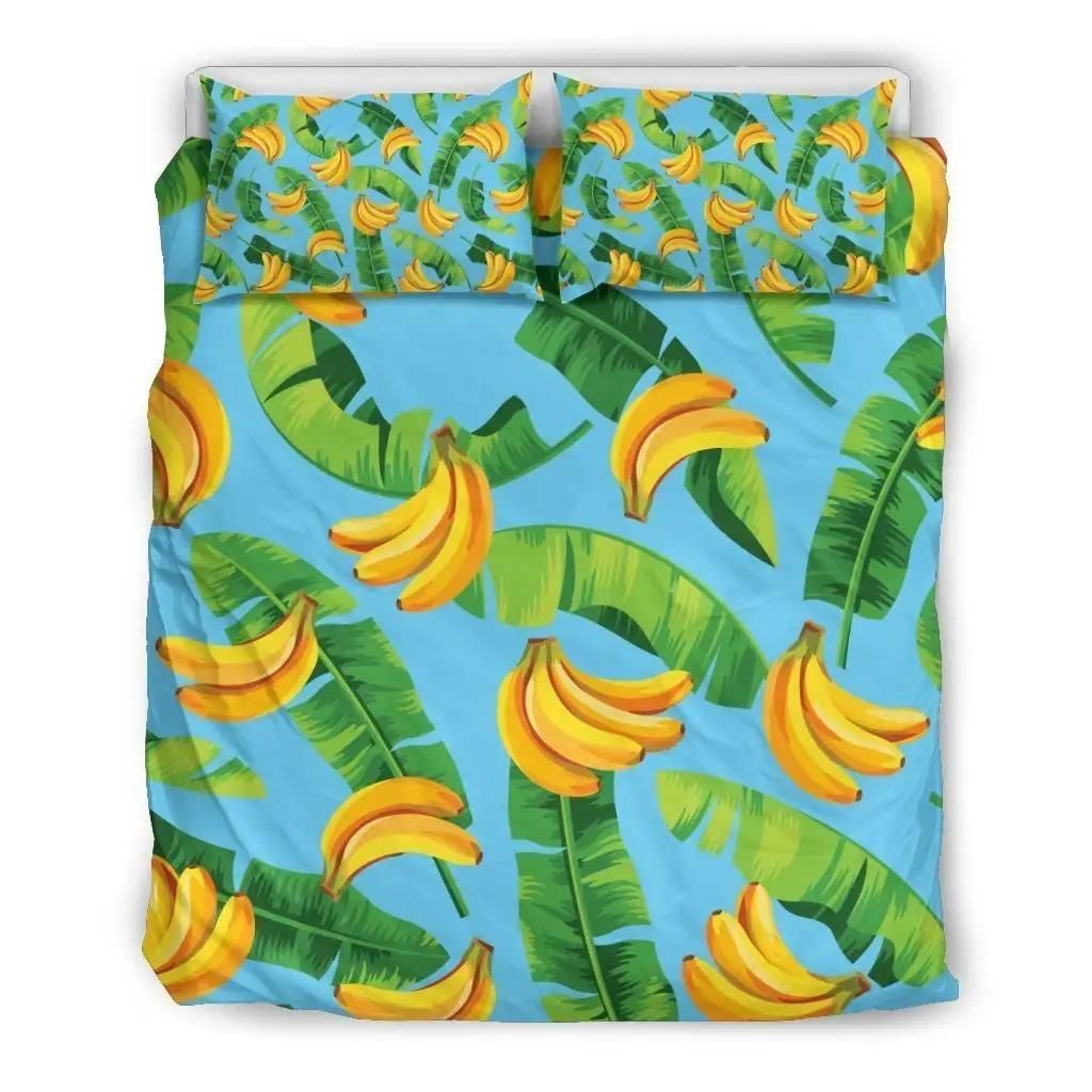 Banana Leaf Pattern Print Duvet Cover Bedding Set