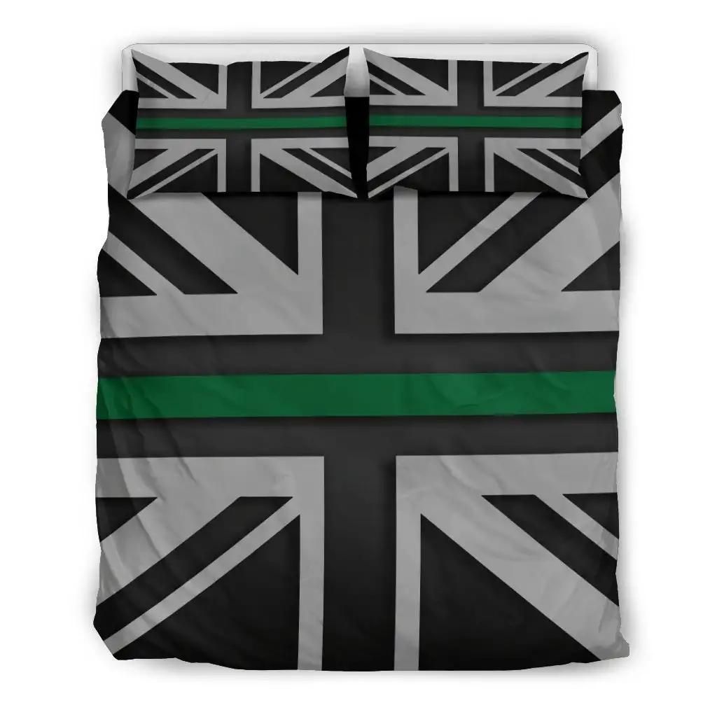 Thin Green Line Union Jack Duvet Cover Bedding Set