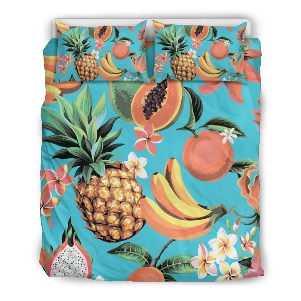 Vintage Tropical Fruits Pattern Print Duvet Cover Bedding Set