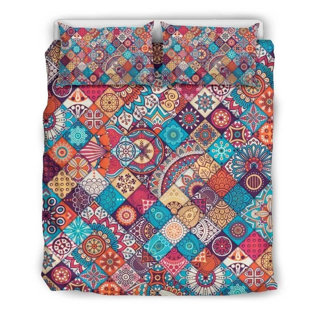 Ethnic Bohemian Mandala Pattern Print Duvet Cover Bedding Set