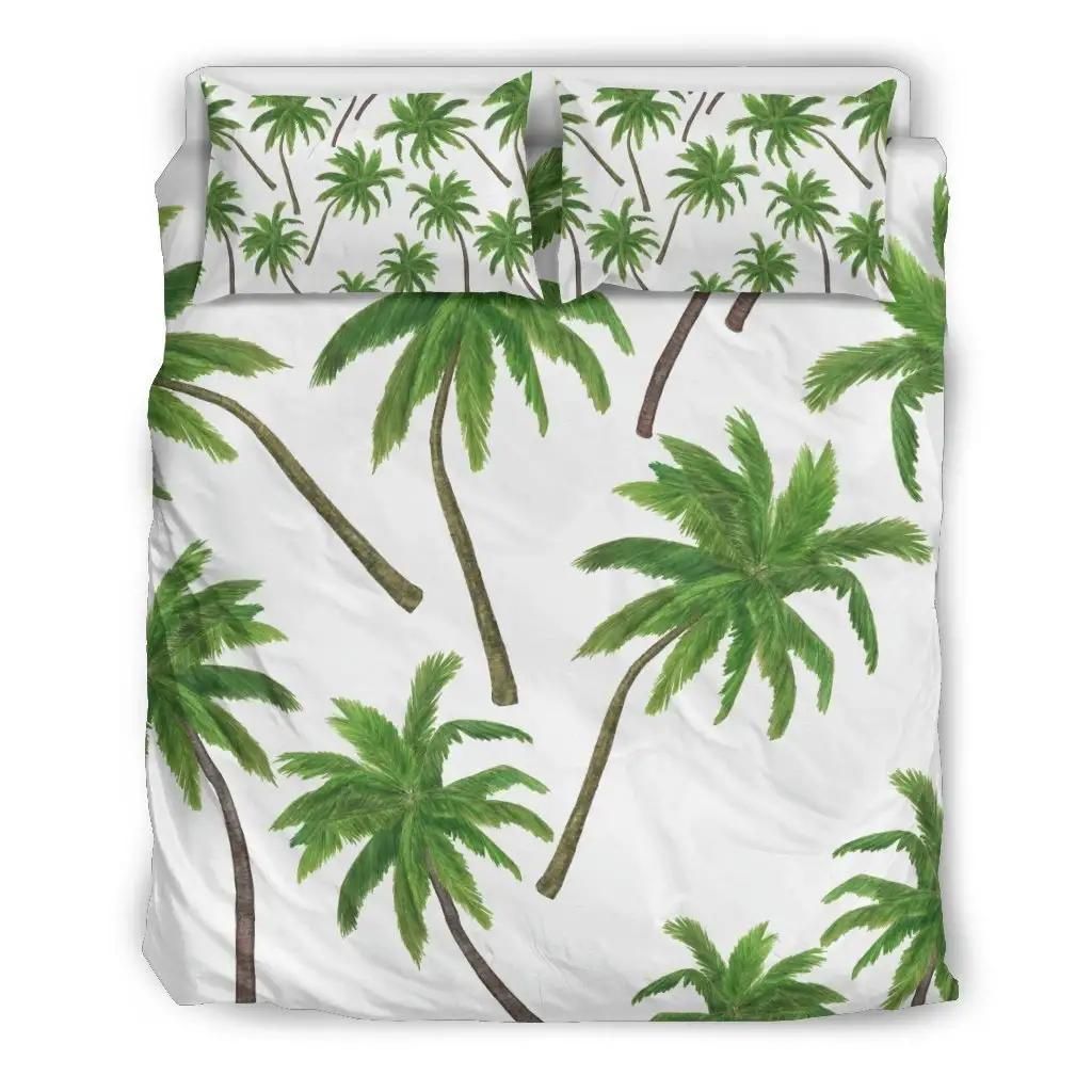 Palm Tree Pattern Print Duvet Cover Bedding Set