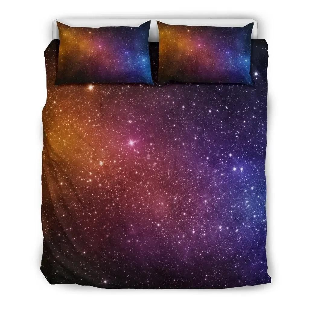 Colorful Stardust Galaxy Space Print Duvet Cover Bedding Set