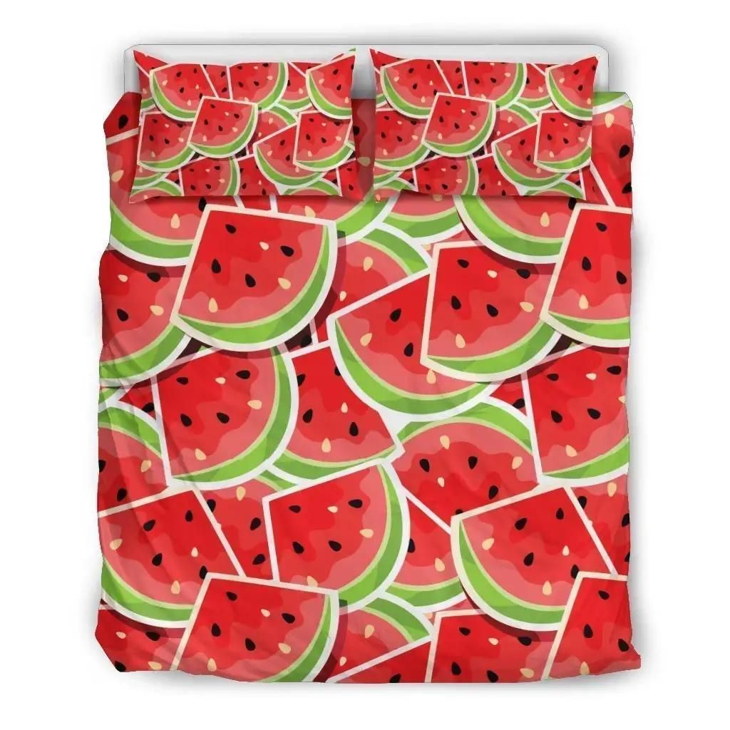 Cute Watermelon Slices Pattern Print Duvet Cover Bedding Set