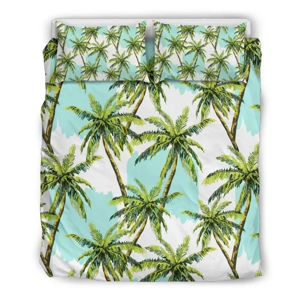 Palm Tree Tropical Pattern Print Duvet Cover Bedding Set