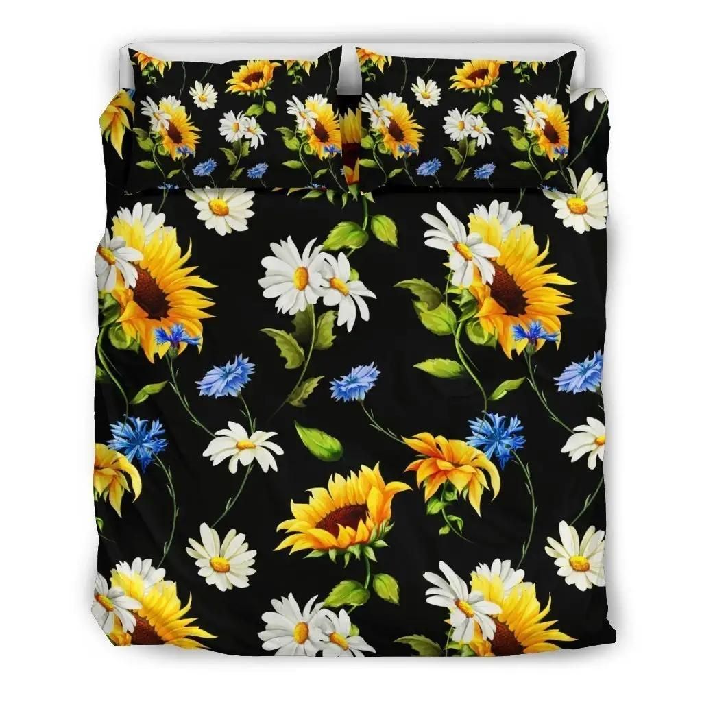 Sunflower Chamomile Pattern Print Duvet Cover Bedding Set