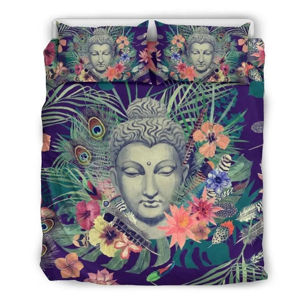 Tropical Buddha Print Duvet Cover Bedding Set
