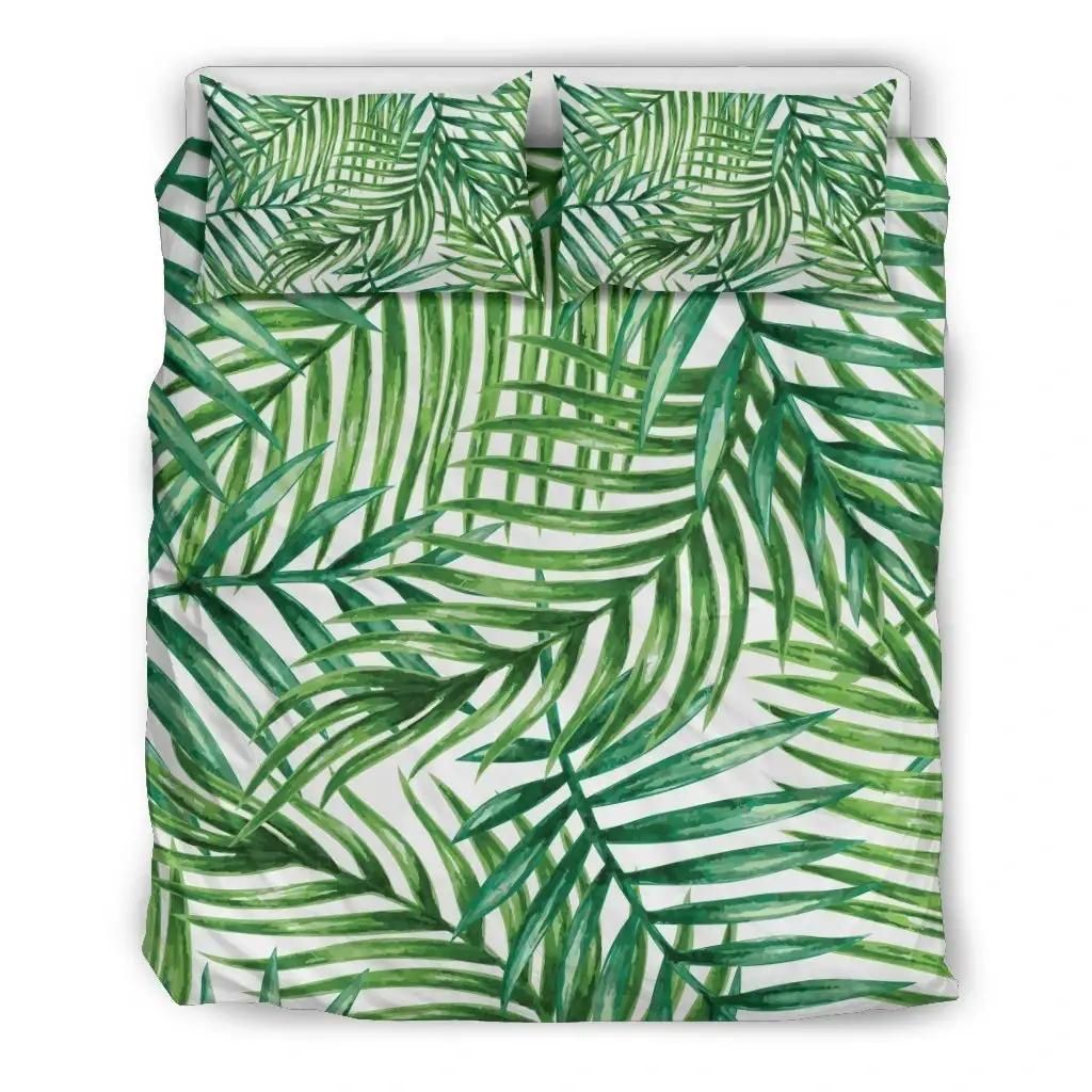 Exotic Tropical Leaf Pattern Print Duvet Cover Bedding Set