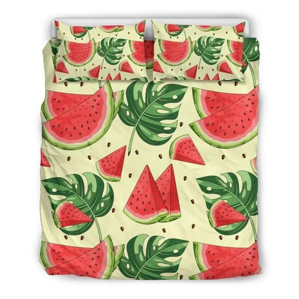 Cute Tropical Watermelon Pattern Print Duvet Cover Bedding Set