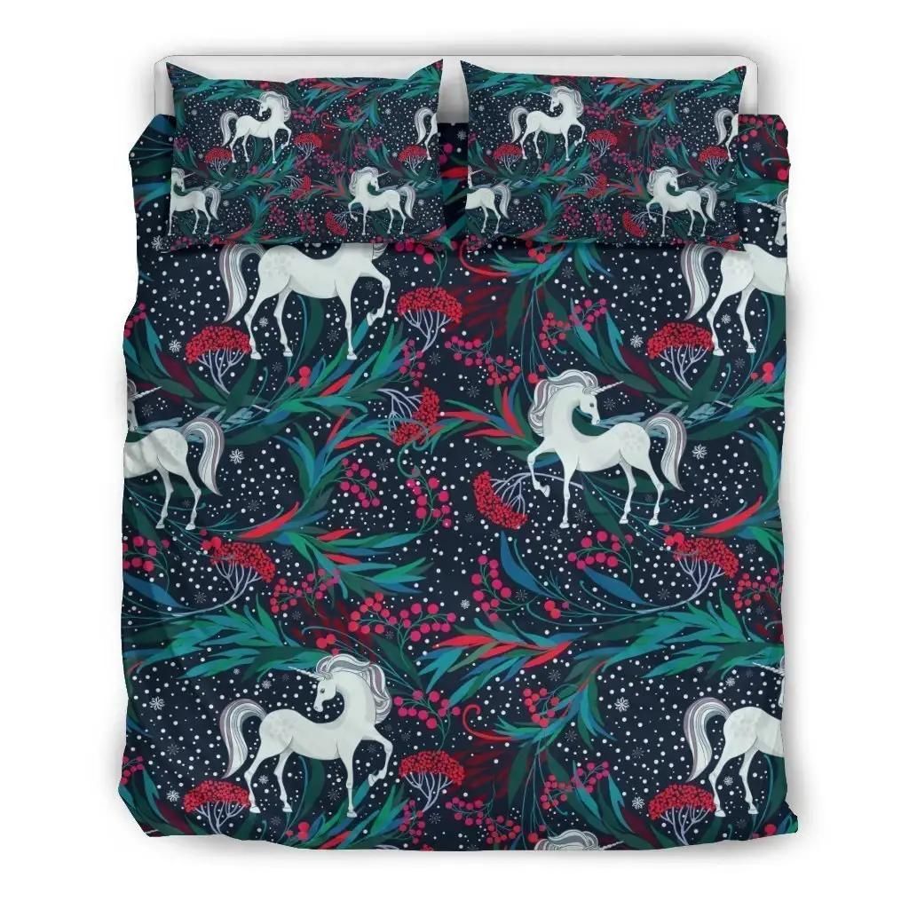Fairy Floral Unicorn Pattern Print Duvet Cover Bedding Set