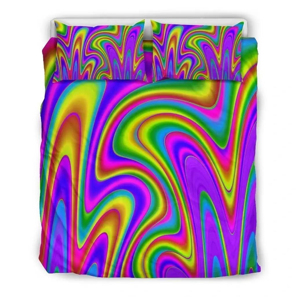 Abstract Neon Trippy Print Duvet Cover Bedding Set