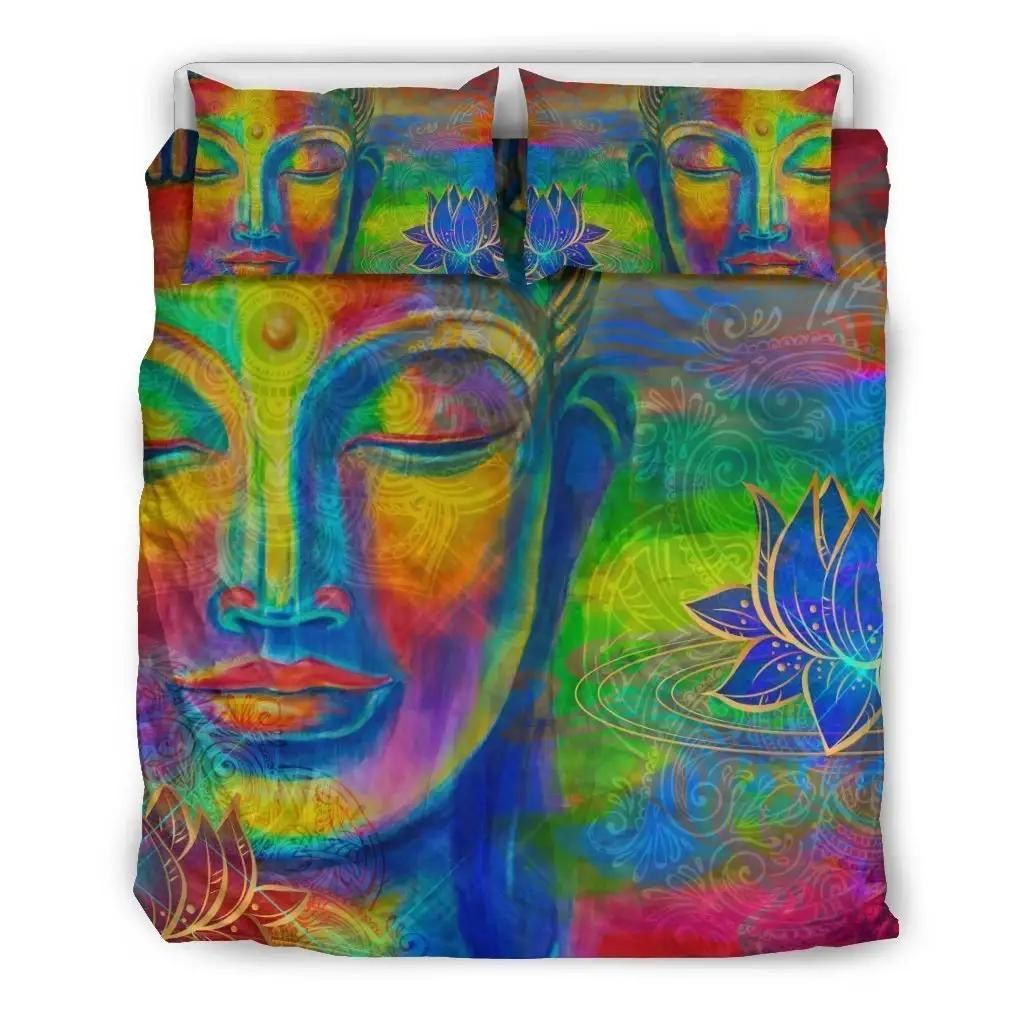 Colorful Buddha Print Duvet Cover Bedding Set
