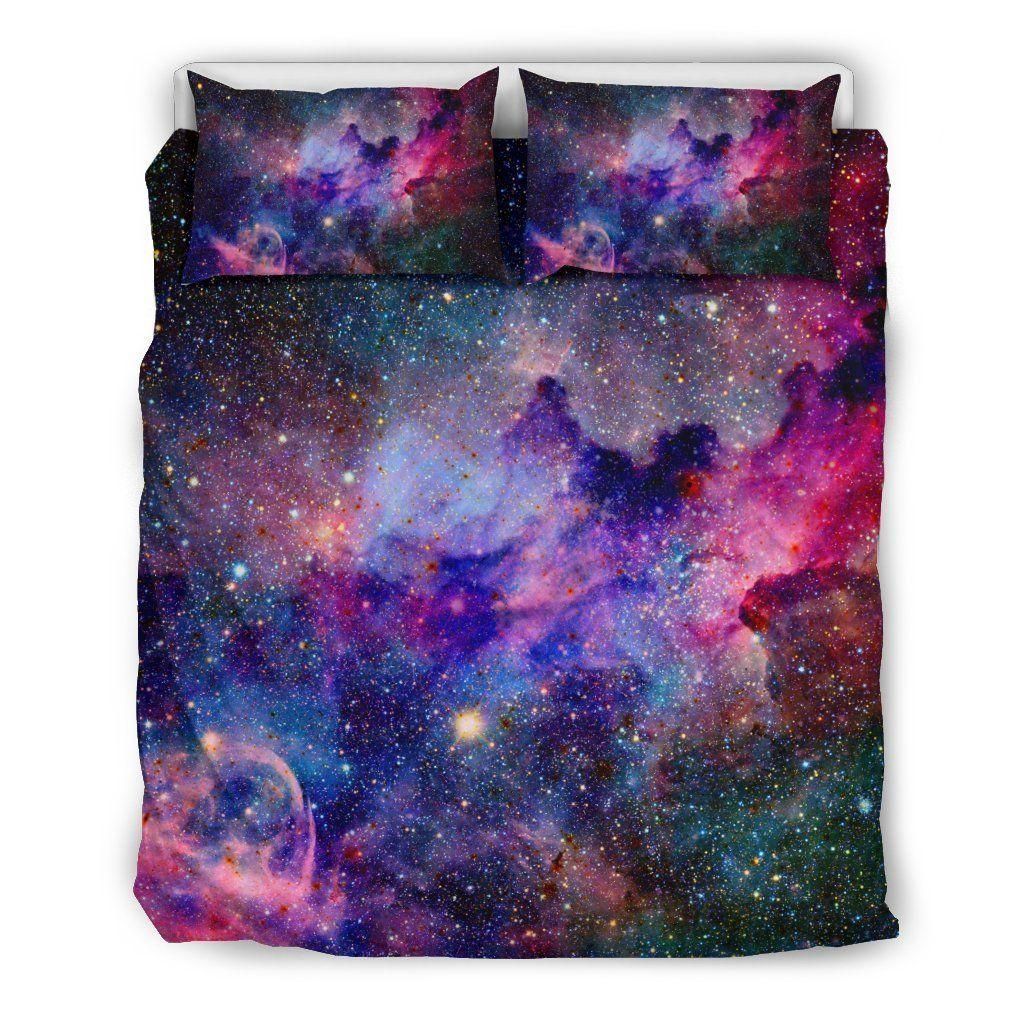 Colorful Nebula Galaxy Space Print Duvet Cover Bedding Set