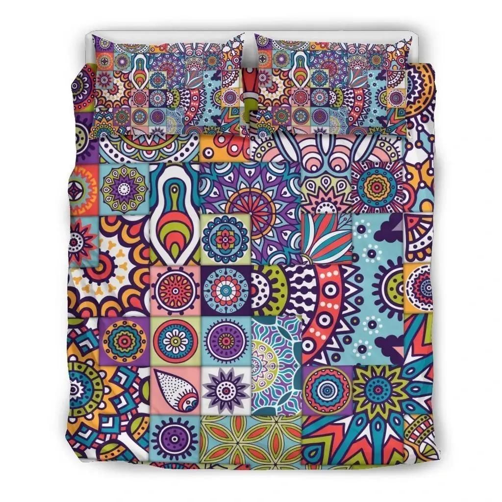 Mandala Tile Bohemian Pattern Print Duvet Cover Bedding Set