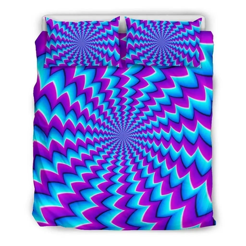 Blue Dizzy Moving Optical Illusion Duvet Cover Bedding Set
